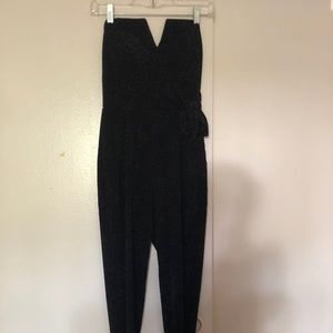 Black (sparkly) Strapless jumpsuit